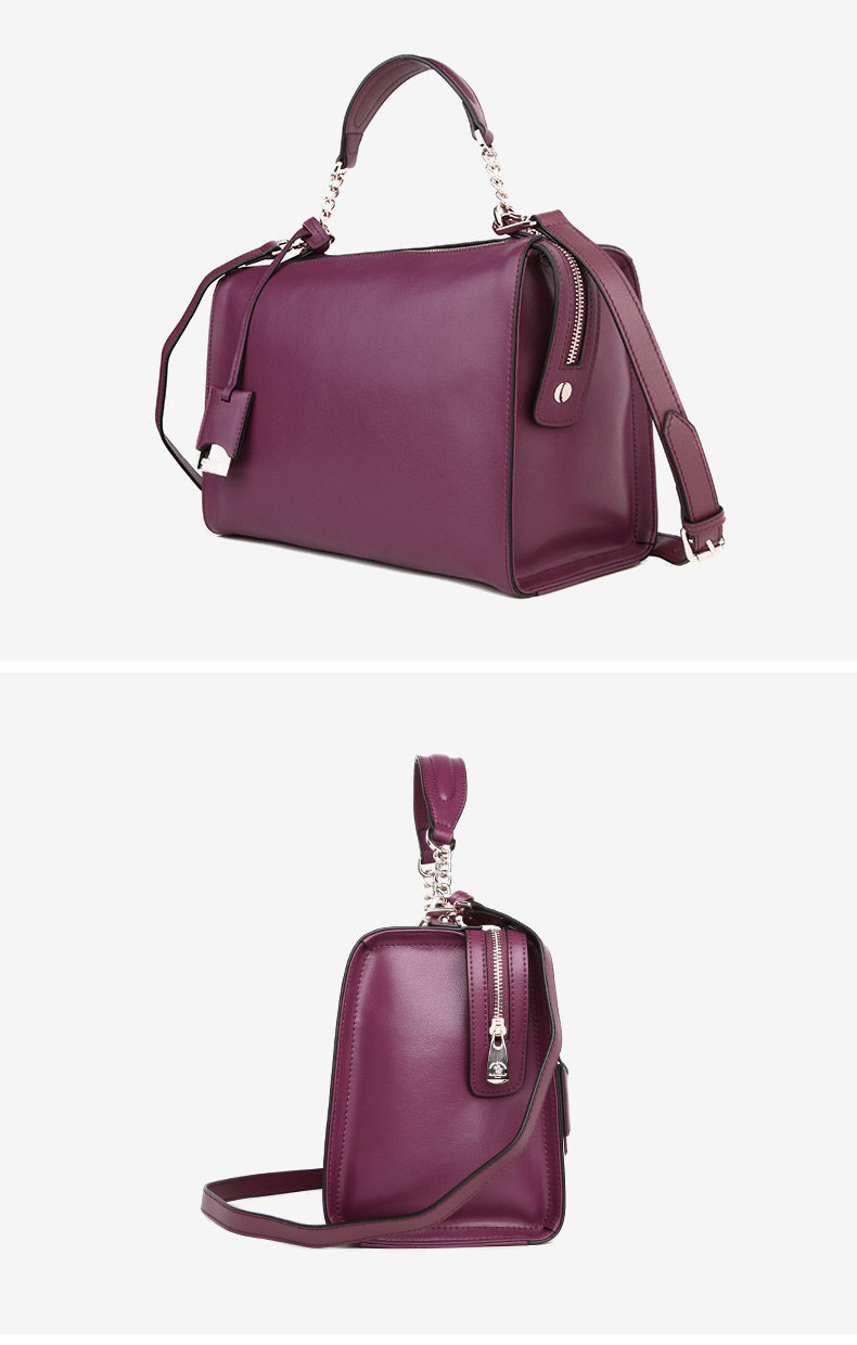 圣大保罗polo女包手提女士单肩包斜挎大包新款包包简约大容量(枣红色)