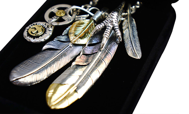 mastermind plus s925 正品 纯银上金爪羽毛挂坠余文乐同款项链