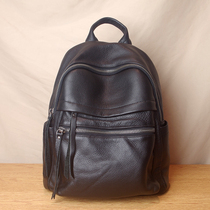 Casual versatile shoulder bag womens leather large capacity top layer cowhide 2021 new fashion school bag soft leather backpack