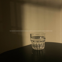 Ins simple net red striped transparent glass coffee cup juice milk cup whiskey cup household water cup