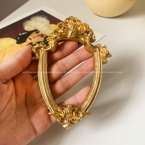 European ins style retro gold mini embossed resin photo frame earrings jewelry background photo props decoration