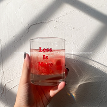 Less Is More South Korea ins homemade simple letter glass personality water cup juice milk cup breakfast cup