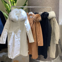 Winter long hair collar liner removable windage jacket jacket