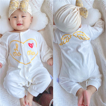 ILOVEPAPAMMA NEWBORN BABY CONJOINED SPRING AUTUMNS PURE COTTON KHAB Climbing Suit Early Birth Baby Clothes