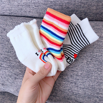 Newborn Baby Socks Autumn Winter Pure Cotton Cute Thickening woolen loops Songkou No-leggings male and female newborn baby warm socks