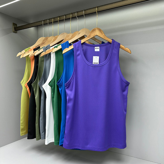 Technology mesh quick drying summer men's high-performance quick drying moisture wicking running fitness sleeveless vest T-shirt Technology mesh quick drying summer men's high-performance quick drying moisture wicking running fitness sleeveless vest T-shirt