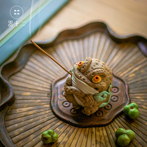 Twelve small Chan fairy Golden Chan handmade boutique tea pet ornaments lucky incense burner can raise tea table creative birthday gifts