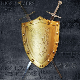 盾牌 酒吧客厅铁艺装饰品原创品牌 中世纪复古欧式壁挂盾牌配宝剑