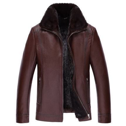 尼克服男水貂内胆整貂貂皮大衣海宁真皮夹克山羊皮皮毛一体皮衣男_3折