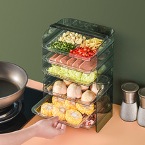 Kitchen side dish household countertop shelf multifunctional multi-layer tray vegetable storage rack hot pot vegetable preparation artifact