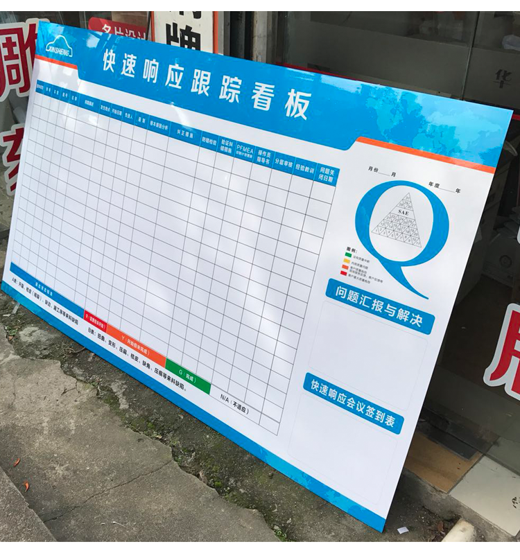 车间管理看板办公室磁性质量管理维修5s单面膜板支架计划员工记录