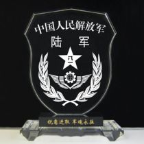 Crystal medals customized veterans commemorating crystal cups customized military career souvenir gifts for comrades