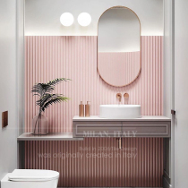 Super textured stripe background wall tiles Italy Milan macaron pink tile 300x600 bathroom