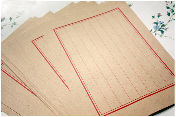 50张古风信纸中国风传统中式八行书信笺古典素色信封信纸16k 包邮