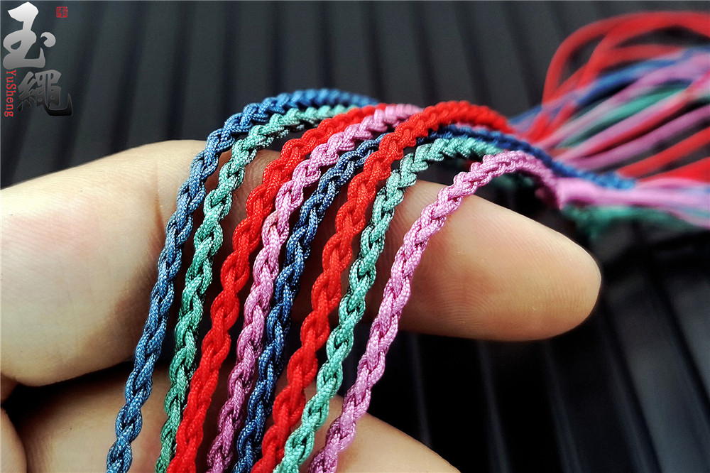 手工编织挂绳高档四股辫翡翠项链绳玉佩吊坠挂件绳子调节款吊坠绳