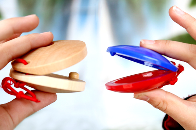 木质响板塑料奥尔夫早教音乐玩具儿童打击乐器哒哒舞板专业圆舞板