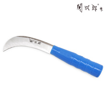 Guan Jiro high carbon steel blue plastic handle scimitar plastic EVA deburring mushroom vegetable and fruit processing cutting tool
