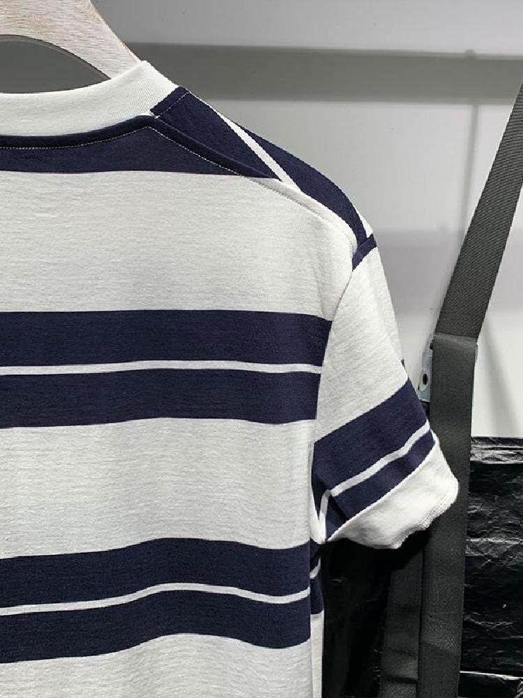 mcchomme新款纯棉条纹短袖