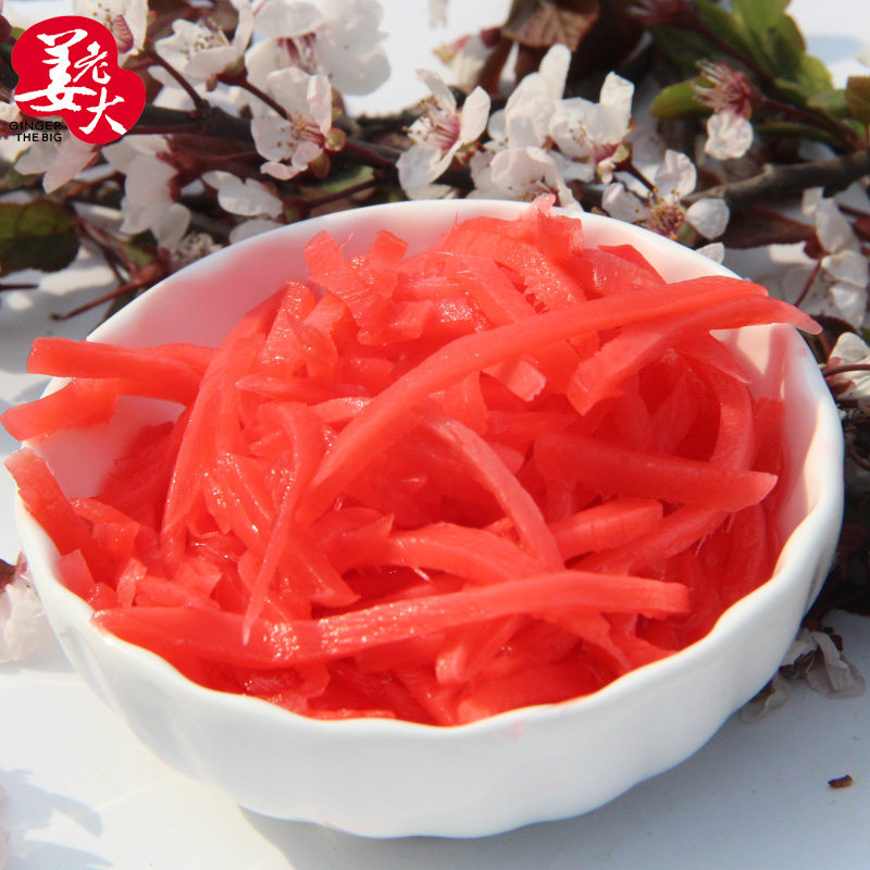 姜老大红姜丝1500g日本料理开胃菜下饭菜小食寿司姜丝金印红姜丝