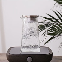European glass cold water kettle Heat-resistant high temperature explosion-proof large capacity stainless steel cover Household juice cold water kettle Coffee pot