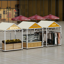 Night market stall milk tea drink sales table mobile food snack stall scaffolding commercial street market wrought iron stall rack