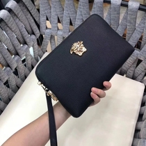 2021 new code lock hand holding bag for mens genuine leather hand clamping bag Beauty head business handbag man with lock hand grip bag