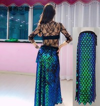 Man Xiang dance Belly dance waist chain shiny piece hip towel tassel long skirt square waist towel sexy short fart curtain