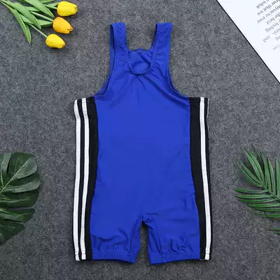 Professional one-piece training competition freestyle wrestling suit High elastic spandex children's adult wrestling suit size 110-170