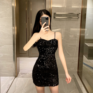 Shiny Sequin suspender women’s sexy dress