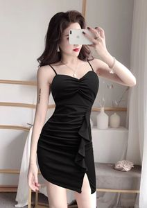 Low chest sexy slim fit bag hip Ruffle suspender night bar dress