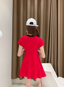 Casual and all-around Tight Sexy bag hip and waist color block round neck short sleeve T-shirt dress