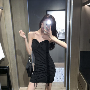 Autumn suspender sexy buttock skirt women’s slim black dress