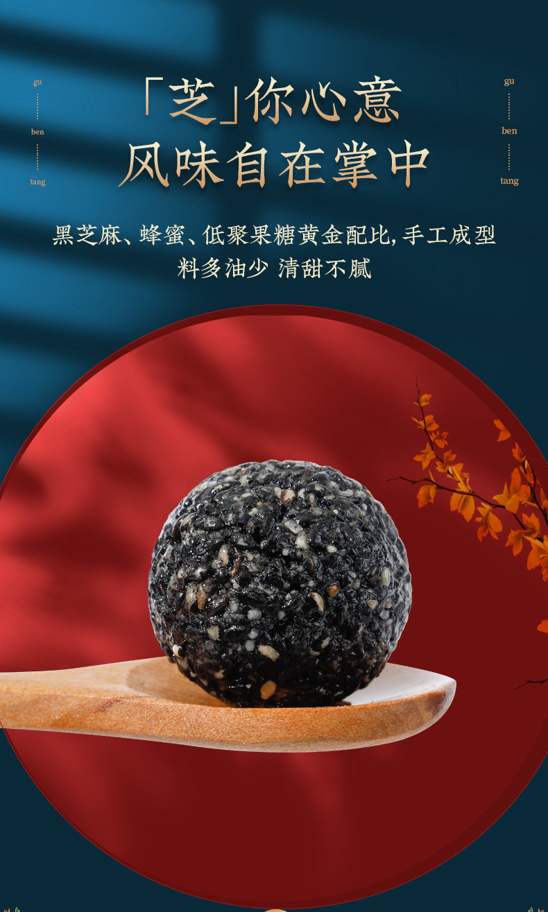 固本堂黑芝麻丸九蒸九晒乌生手工发臻粒球芝麻丸子礼盒