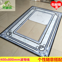 Modern simple mosaic Microcrystalline gray circle edge wave conductor living room aisle corridor floor tile wave conductor 400x800