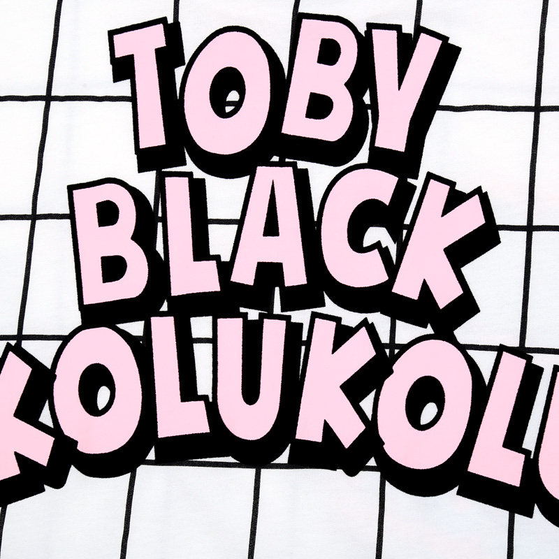 a02商场同款潮范字母猫印花格纹圆领连衣裙 d1r2d0431dr