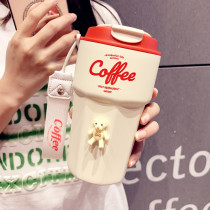 Simple insulation cup girls high value coffee with cup male creative stainless steel cup student refrigeration cup