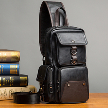 Chest bagMens shoulder bagCasual Messenger bagFashion cross bagSoft leather bagHanging bagTide brand waist bagMultifunctional backpack