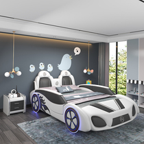 Childrens bed boy solid wood with fence single person 1 5 cartoon multi-functional custom girl soft bag baby car bed