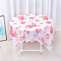 20 disposable tablecloths tablecloth round tablecloth wedding square thickened oil-proof print red