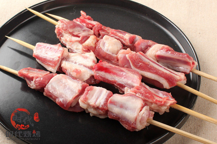 羊排串2串户外烧烤食材 羊肉串半成品 新鲜烧烤食品 烧烤食物