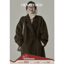 HAVERICE Restaurant This issue is B into the texture full of alpaca wool double-sided woolen coat long woolen coat autumn