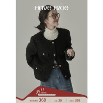HAVERICE restaurant classic small fragrance with retro extravagance circle circle mohair wool coat winter