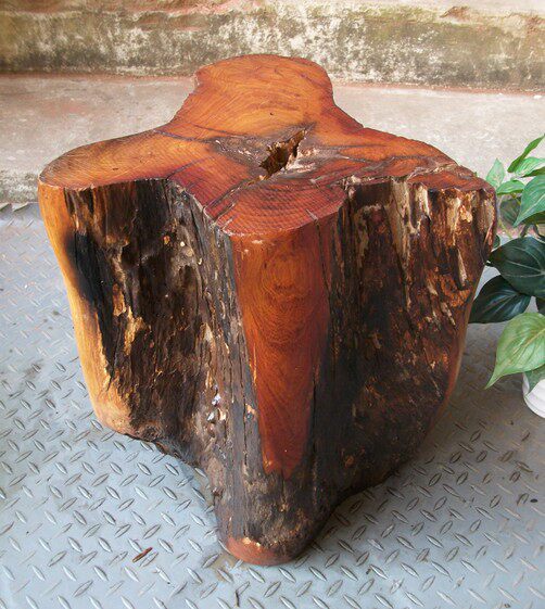 缅甸花梨木墩子圆凳红木凳 大果紫檀随形雕刻坐墩 实木大木墩底座