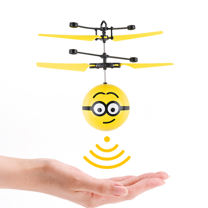 小黄人玩具飞机网红手势感应会飞的悬浮球儿童遥控飞行器直升机