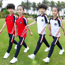 Kindergarten Garden Clothing Summer Clothing Short Sleeves Long Pants Graduation Suit Tide Summer Children School Uniform Suit Pure Cotton Elementary School Class Clothing