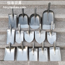 Shovel Agricultural vegetable turning soil planting Garden tree planting Digging tree shovel Square coal tip thickened manganese steel shovel Wooden handle shovel