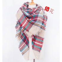 Bai Peng scarf female winter Korean version of wild tide autumn and winter shawl dual use British Plaid imitation cashmere wool scarf