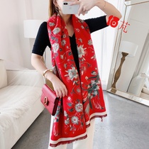 Ethnic wind autumn and winter imitation cashmere warm scarf female tassel jacquard thick lengthy air conditioning shawl Lady scarf