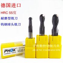 German imported PHDK 55 degree tungsten steel ball end milling cutter Carbide milling cutter R0 5 ~ R6mm spherical milling cutter