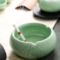 Ceramic story Creative personality ashtray Crystal large celadon European living room smoke-proof cute ashtray trend